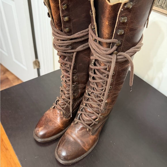 Freebird by Steven Shoes - Freebird by Steven Brown Grany (Granny) 8  Lace-Up Boots